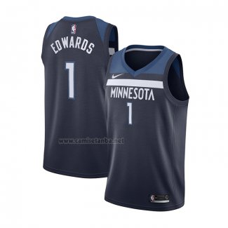 Camiseta Minnesota Timberwolves Anthony Edwards #1 Icon Azul