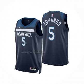 Camiseta Minnesota Timberwolves Anthony Edwards NO 5 Icon 2024-25 Azul