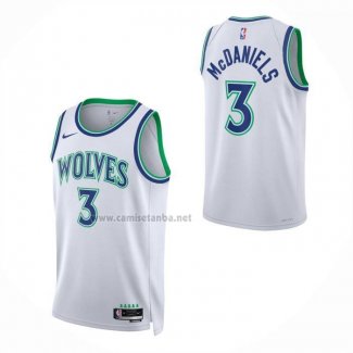 Camiseta Minnesota Timberwolves Jaden McDaniels NO 3 Association 2026-27 Blanco