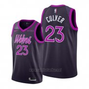 Camiseta Minnesota Timberwolves Jarrett Culver #23 Ciudad 2019-20 Violeta