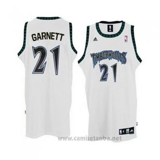 Camiseta Minnesota Timberwolves Kevin Garnett #21 Retro Blanco