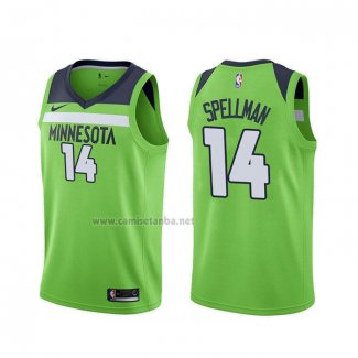 Camiseta Minnesota Timberwolves Omari Spellman #14 Statement Verde