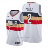 Camiseta New Orleans Pelicans Lonzo Ball #2 Earned Blanco