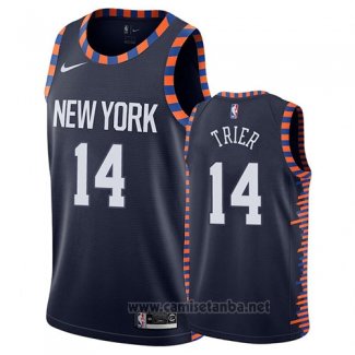 Camiseta New York Knicks Allonzo Trier #14 Ciudad 2019 Azul