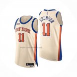 Camiseta New York Knicks Jalen Brunson NO 11 Ciudad Authentic 2025-26 Crema