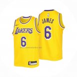 Camiseta Nino Los Angeles Lakers LeBron James #6 Icon 2022-23 Amarillo