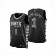 Camiseta Nino San Antonio Spurs Victor Wembanyama NO 1 Statement 2022-23 Negro