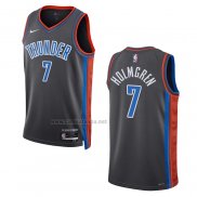 Camiseta Oklahoma City Thunder Chet Holmgren #7 Ciudad 2022-23 Gris