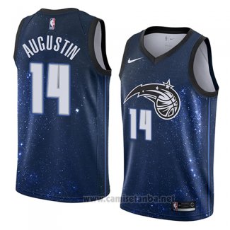 Camiseta Orlando Magic D.j. Augustin #14 Ciudad 2018 Azul