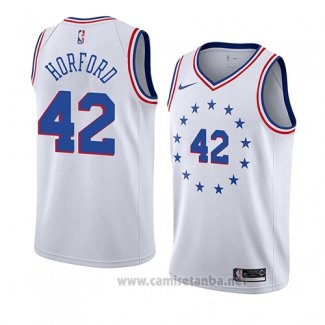 Camiseta Philadelphia 76ers Al Horford #42 Earned 2019-20 Blanco