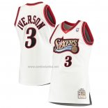 Camiseta Philadelphia 76ers Allen Iverson #3 Mitchell & Ness 1997-98 Blanco