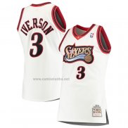 Camiseta Philadelphia 76ers Allen Iverson #3 Mitchell & Ness 1997-98 Blanco