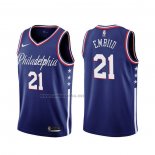 Camiseta Philadelphia 76ers Joel Embiid #21 Ciudad 2019-20 Azul