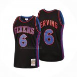 Camiseta Philadelphia 76ers Julius Erving NO 6 Mitchell & Ness 1976-77 Negro