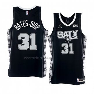 Camiseta San Antonio Spurs Keita Bates-Diop #31 Statement 2022-23 Negro