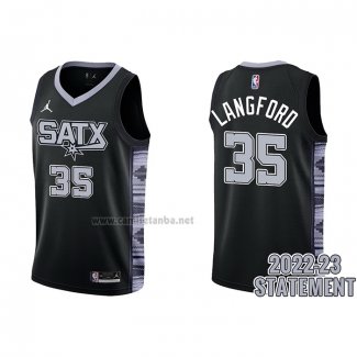 Camiseta San Antonio Spurs Romeo Langford #35 Statement 2022-23 Negro