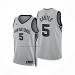 Camiseta San Antonio Spurs Stephon Castle NO 5 Statement 2025-26 Gris  Camiseta San Antonio Spurs Stephon Castle NO 5 Statement 2025-26 Gris