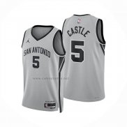 Camiseta San Antonio Spurs Stephon Castle NO 5 Statement 2025-26 Gris