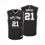 Camiseta San Antonio Spurs Tim Duncan NO 21 Icon Negro