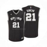 Camiseta San Antonio Spurs Tim Duncan NO 21 Icon Negro
