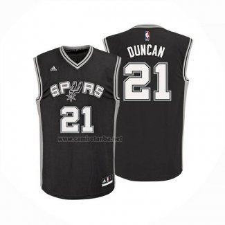 Camiseta San Antonio Spurs Tim Duncan NO 21 Icon Negro