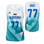 Camiseta Slovenia Luka Doncic #77 Tokyo 2021 Blanco