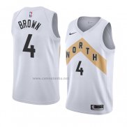 Camiseta Toronto Raptors Lorenzo Brown #4 Ciudad 2018 Blanco