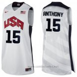 Camiseta USA 2012 Carmelo Anthony #15 Blanco