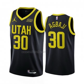 Camiseta Utah Jazz Ochai Agbaji #30 Statement 2022-23 Negro