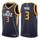 Camiseta Utah Jazz Ricky Rubio #3 Icon 2017-18 Azul