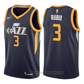 Camiseta Utah Jazz Ricky Rubio #3 Icon 2017-18 Azul