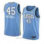 Camiseta 2019 Rising Star Donovan Mitchell #45 World Azul
