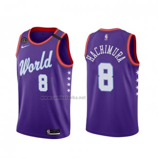 Camiseta 2020 Rising Star Rui Hachimura #8 World Violeta