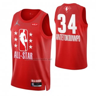 Camiseta All Star 2022 Milwaukee Bucks Giannis Antetokounmpo #34 Granate