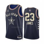 Camiseta All Star 2024 Los Angeles Lakers LeBron James NO 23 Azul