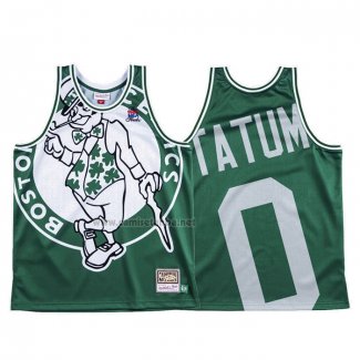 Camiseta Boston Celtics Jayson Tatum #0 Mitchell & Ness Big Face Verde