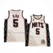 Camiseta Brooklyn Nets Jason Kidd #5 Mitchell & Ness 2006-07 Blanco