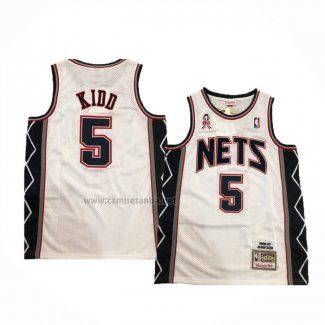 Camiseta Brooklyn Nets Jason Kidd #5 Mitchell & Ness 2006-07 Blanco