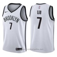 Camiseta Brooklyn Nets Jeremy Lin #7 Association 2017-18 Blanco