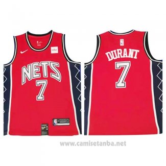 Camiseta Brooklyn Nets Kevin Durant #7 Retro Rojo