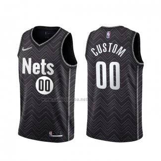 Camiseta Brooklyn Nets Personalizada Earned 2020-21 Negro