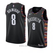 Camiseta Brooklyn Nets Spencer Dinwiddie #8 Ciudad 2019 Negro