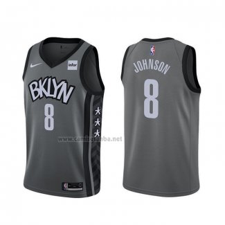 Camiseta Brooklyn Nets Tyler Johnson #8 Statement 2020 Gris