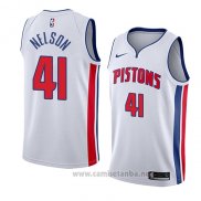 Camiseta Detroit Pistons Jameer Nelson #41 Association 2017-18 Blanco