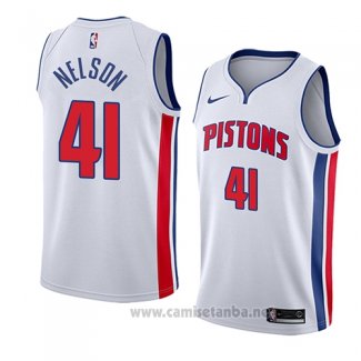 Camiseta Detroit Pistons Jameer Nelson #41 Association 2017-18 Blanco