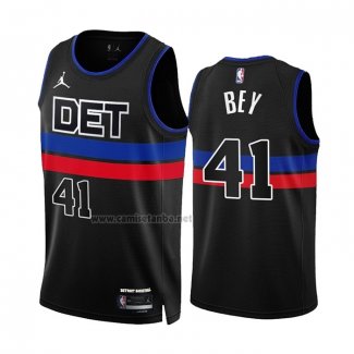 Camiseta Detroit Pistons Saddiq Bey #41 Statement 2022-23 Negro