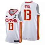 Camiseta Espana Marc Gasol #13 2019 FIBA Baketball World Cup Blanco