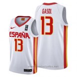 Camiseta Espana Marc Gasol #13 2019 FIBA Baketball World Cup Blanco