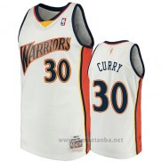 Camiseta Golden State Warriors Stephen Curry #30 2009-10 Hardwood Classics Blanco