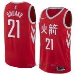 Camiseta Houston Rockets Chinanu Onuaku #21 Ciudad 2018 Rojo